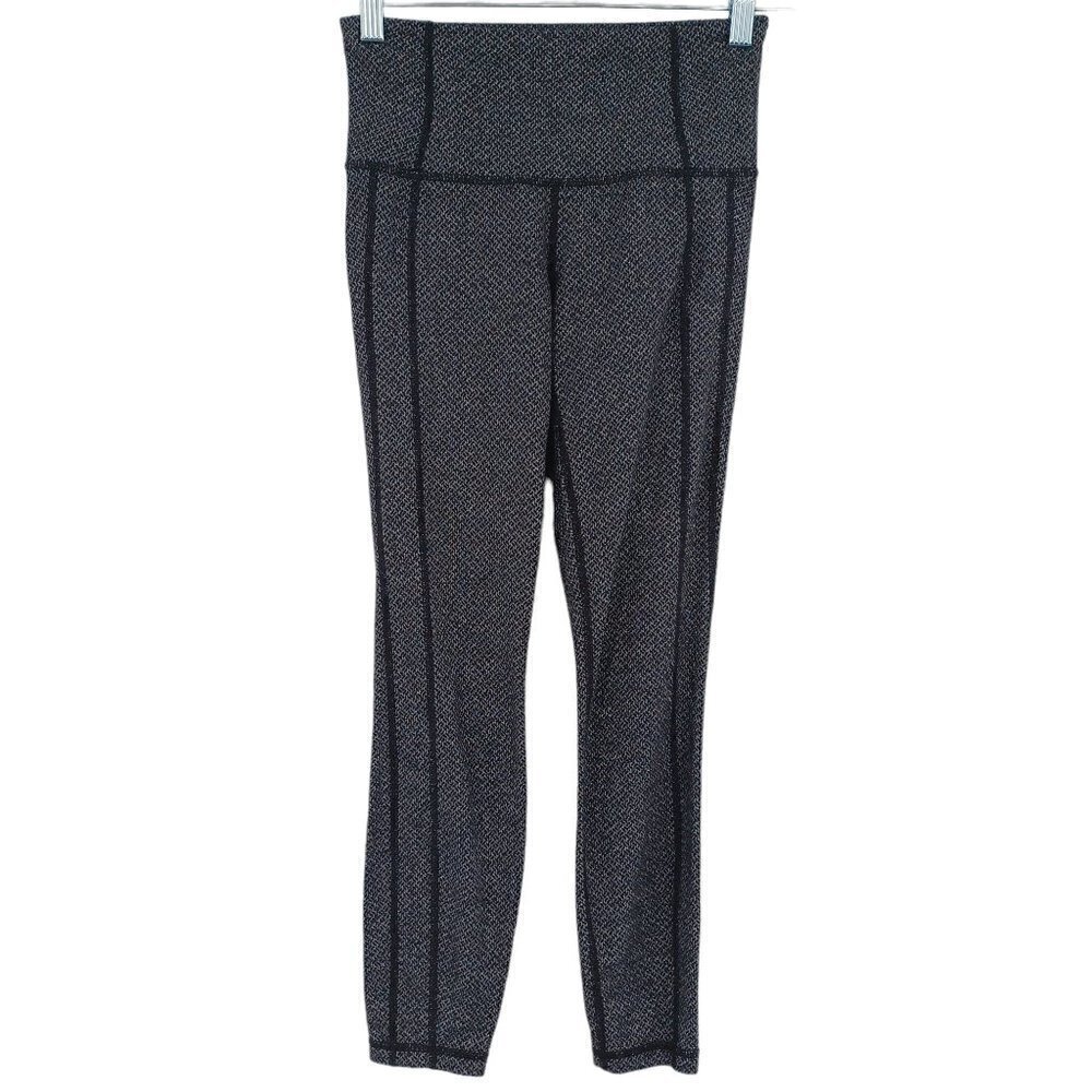 Athleta High Waist Criss Cross Power Up 7/8 Leggings Gray Herringbone Women's XS